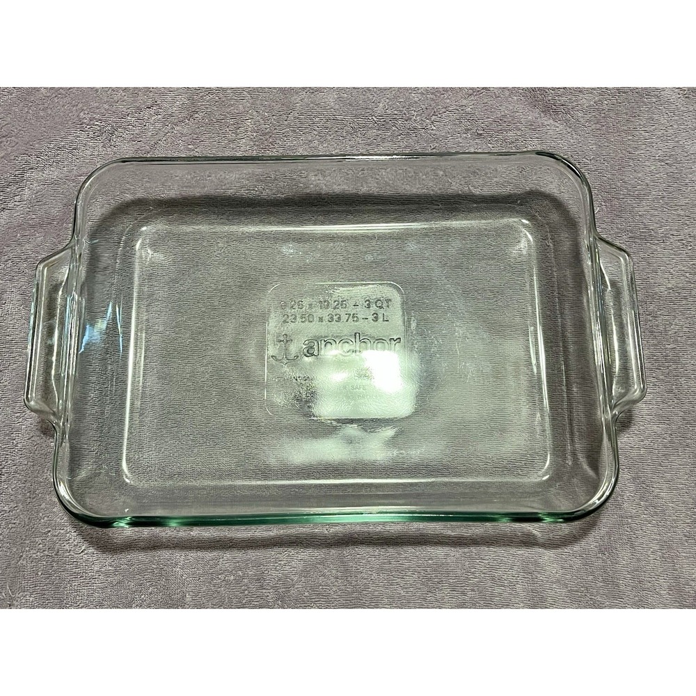 VTG Anchor‎ Hocking 9.25" x 13.25" Clear Glass Casserole Baking Dish 3 qt
